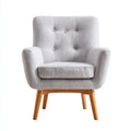 Armchair Fabric Upholstery 80x78x85 cm – Light Gray – Mid-Century Modern Design