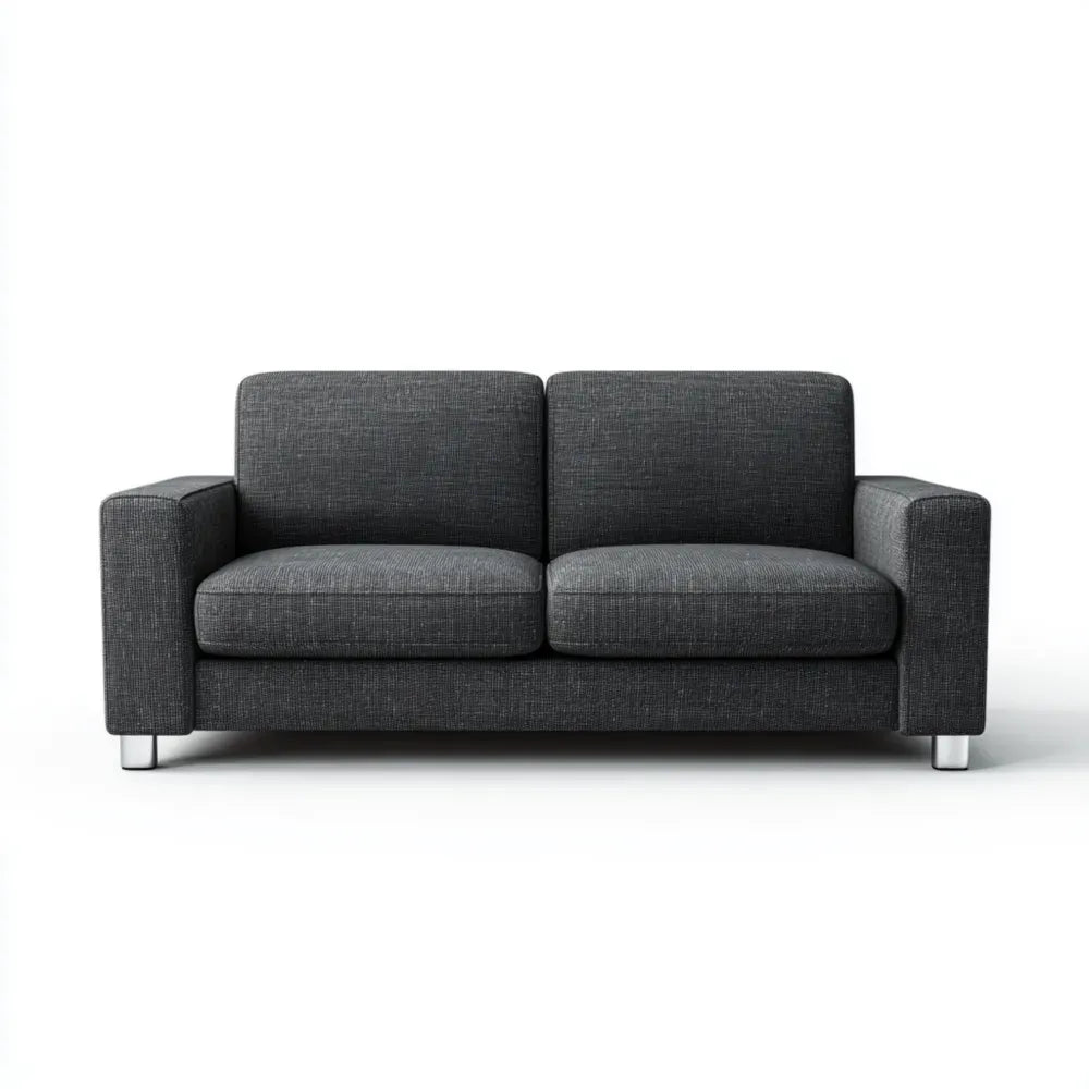 Modern Sofa Set Fabric Upholstery 180x85x70 cm - Dark Gray