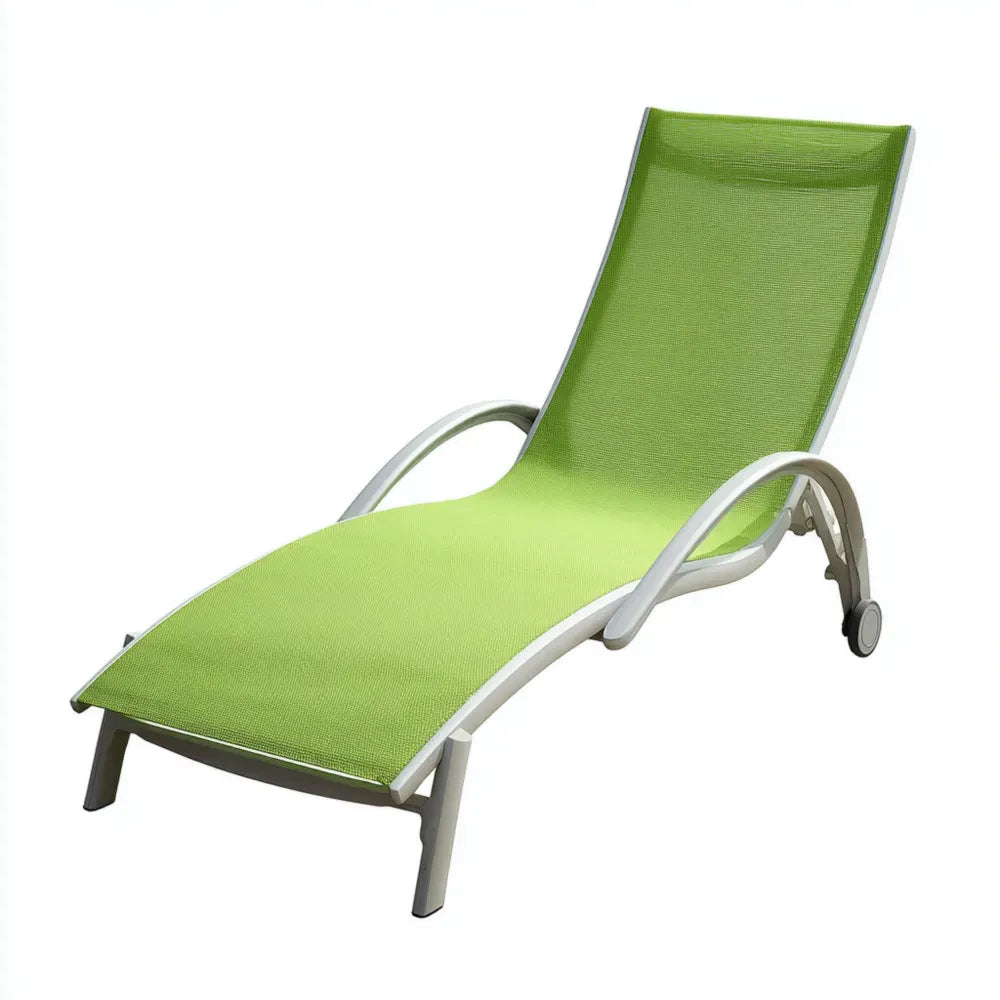 Patio Recliner 200x70x35 cm Textilene - Green - Modern Style