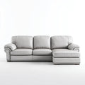 Sectional Sofa Set Leather Upholstery 200x85x80 cm – Light Gray – Classic Design