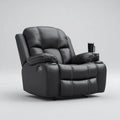 Recliner Chair Faux Leather Black 85x90x105 cm with Cup Holder and Massage Function