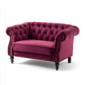 Velvet Loveseat Sofa – 150x80x75 cm – Burgundy – Classic Design